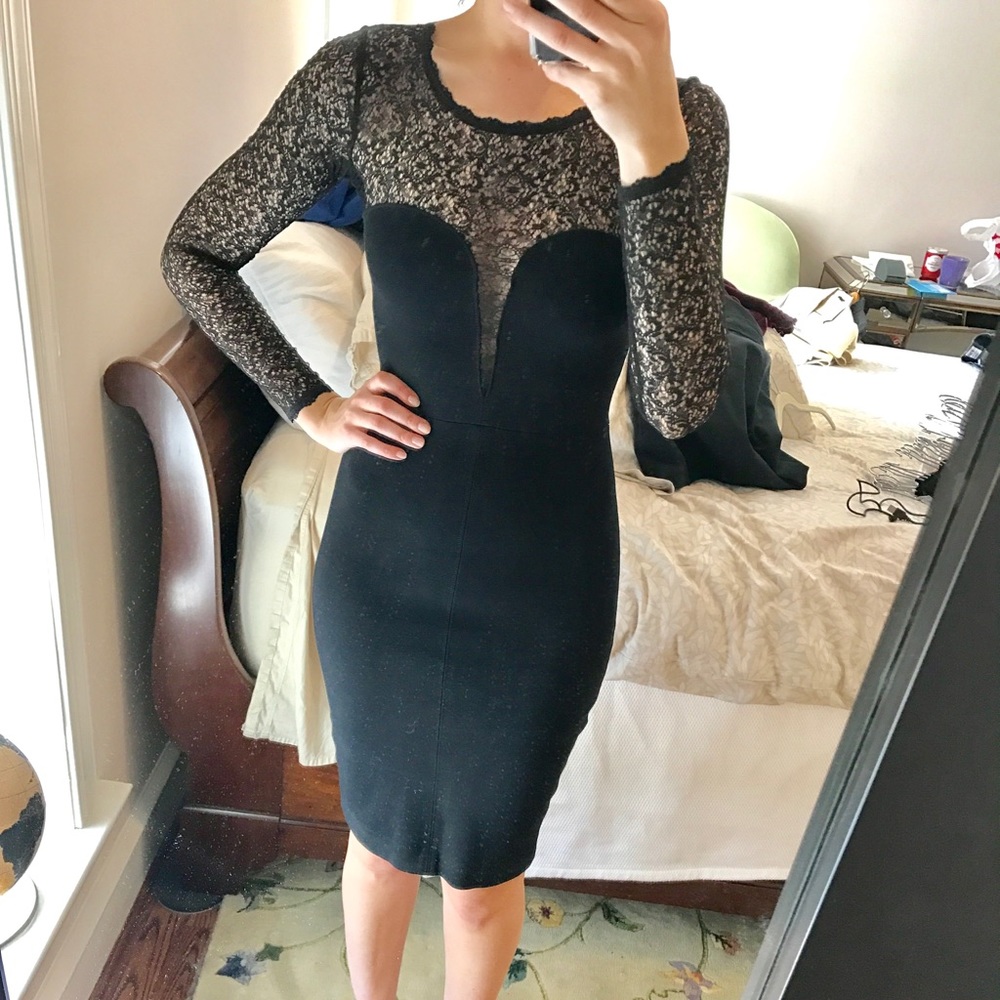 Lace Sleeve Cocktail Dress - French Connection